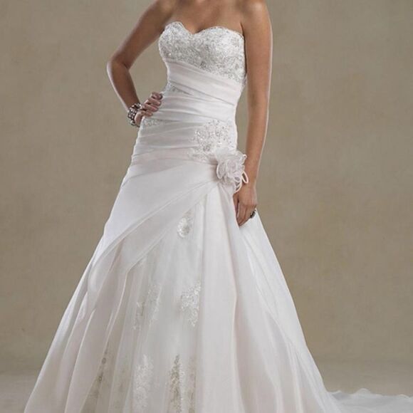 New Forever Yours White‎ Gown sz 8 - Picture 1 of 6